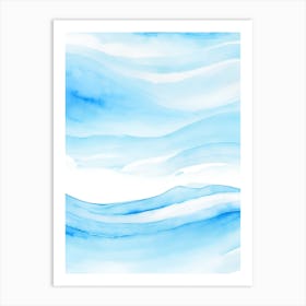 Blue Ocean Wave Watercolor Vertical Composition 121 Art Print