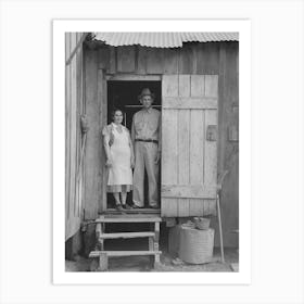 Mr And Mrs Emil Kimball Standing In Doorway Of Farm Home, They Will Participate In Tenant Purchase Progra Art Print