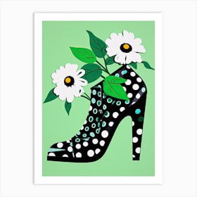 Floral Fusion: Blooms in Woman's Shoe Art Print