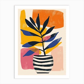 Zebra Plant Minimalist Illustration 2 Art Print