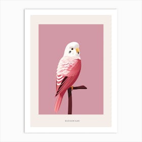 Minimalist Budgerigar 2 Bird Poster Art Print