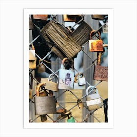 Rusty Padlocks of Love Art Print