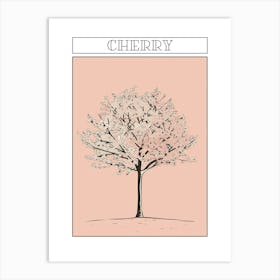 Cherry Tree Minimalistic Drawing 2 Poster Art Print