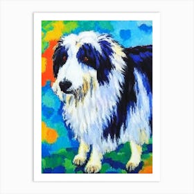 Polish Lowland Sheepdog Fauvist Style Dog Art Print