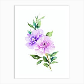 Lilac 3  Watercolour Flower Art Print