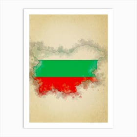 Bulgaria Flag Vintage Art Print