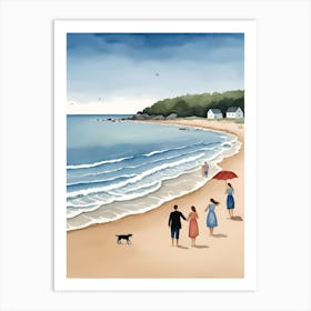 People On The Beach Painting (63) Art Print