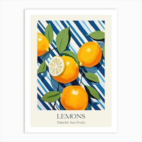 Marche Aux Fruits Lemons Fruit Summer Illustration 4 Art Print