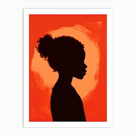 Silhouette Of A Girl Art Print