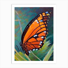 Monarch Butterfly Oil Painting 1 Art Print