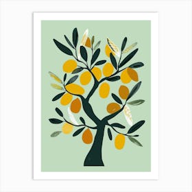 Olive Tree Flat Illustration 2 Art Print