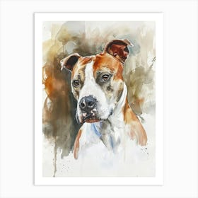 Staffordshire Bull Terrier Acrylic Painting 8 Art Print