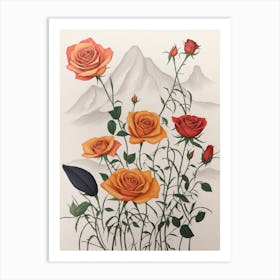 Roses In The Mountains 1 Art Print