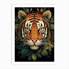 Tiger Art In Art Deco Style 1 Art Print