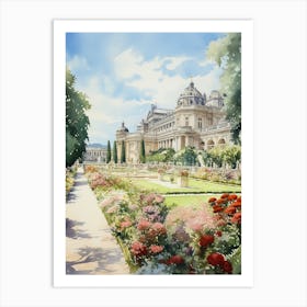 Schnbrunn Palace Gardens Austria Watercolour 2  Art Print