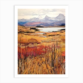 Autumn National Park Painting Tierra Del Fuego National Park Argentina Art Print