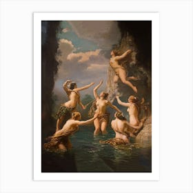 Les Nymphes De Parthénope Painting, By Charles Meynier, Exposed In Louvre Museum 1 Art Print