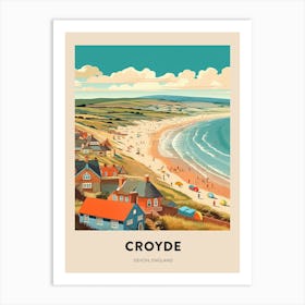 Devon Vintage Travel Poster Croyde 3 Art Print