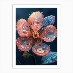 Water Drops On A Flower 1 Art Print