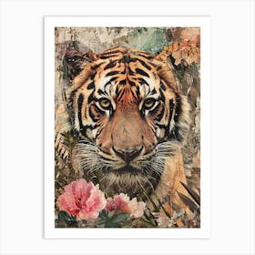 Kitsch Tiger Collage 4 Art Print