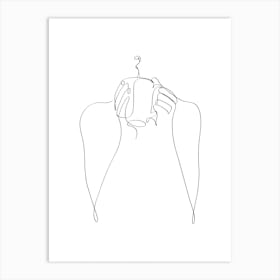 Woman and coffee Art Print