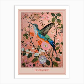 Floral Animal Painting Hummingbird 3 Poster Art Print