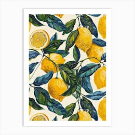 Lemons On A Branch 12 Art Print