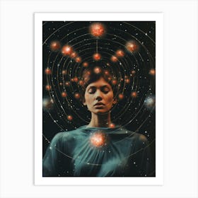 cosmic portrait of a woman in the style of cosmic surrealism 1 Art Print