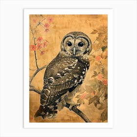 Spotted Owl Japanese Painting 3 Art Print
