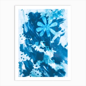 Blue Ink Painting Art Print