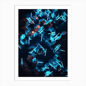 Blue Cubes Art Print