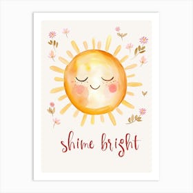 Shine Bright Kids and Nursery Art Print