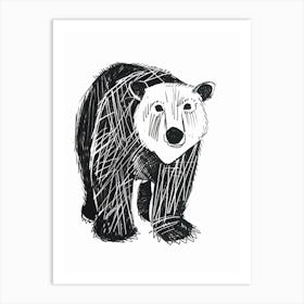 B&W Polar Bear Art Print