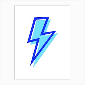 Blue Preppy Lightning Bolt Art Print