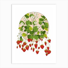 Circular Mofit Strawberries Art Print