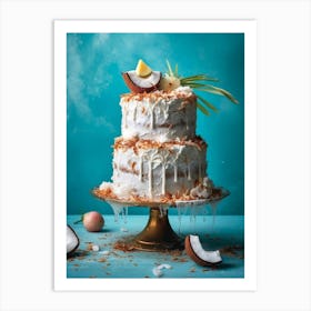 Cake With Coconuts sweet food Art Print