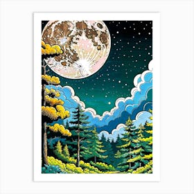 under the moonlight Art Print