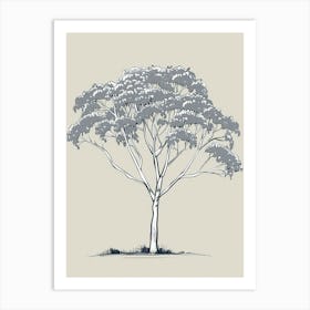Eucalyptus Tree Minimalistic Drawing 3 Art Print