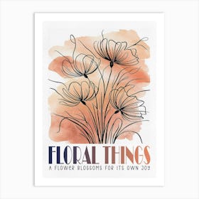 Floral Line Art Art Print