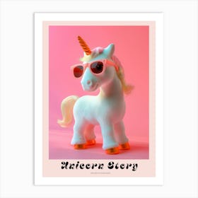 Toy Unicorn In Sunglasses Pastel 1 Poster Art Print