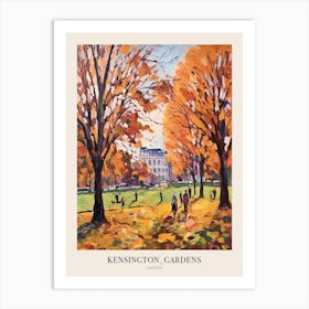 Autumn City Park Painting Kensington Gardens London 2 Poster Art Print