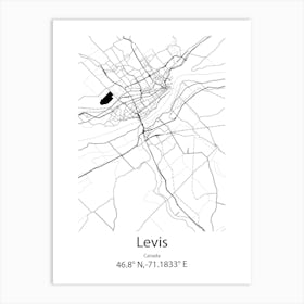 Levis,Canada Minimalist Map Art Print