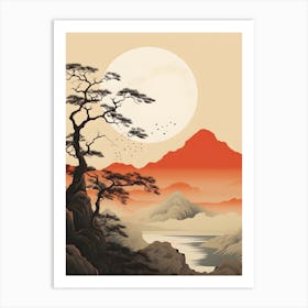 Japandi Mountains Art Print