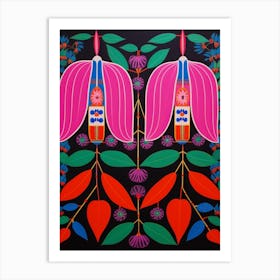 Flower Motif Painting Fuchsia 2 Art Print