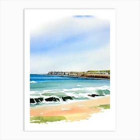 Tynemouth Longsands Beach 2, Tyne And Wear Watercolour Art Print