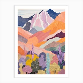 Mount Hayes United States Colourful Mountain Illustration Art Print