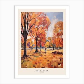 Autumn City Park Painting Hyde Park London 2 Poster Art Print