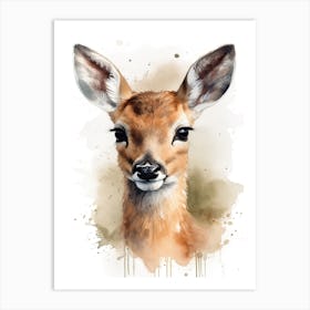 Baby Deer Watercolour Nursery 6 Art Print