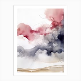 Watercolour Abstract Rose Pink 4 Art Print