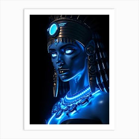 Cleopatra In Blue Glow - Diverse Art Illustration 19 Art Print